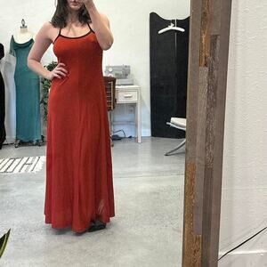 Just Choon Women's 6 Dress Red Vintage 90s Red Halter Maxi Dress